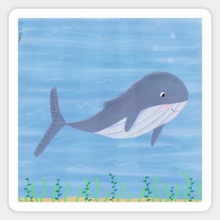 Whale in the ocean Sticker